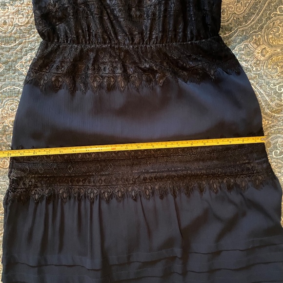 Club Monaco Strappy Navy & Black Lace Tiered Maxi Dress, Size 2 - Picture 7 of 12